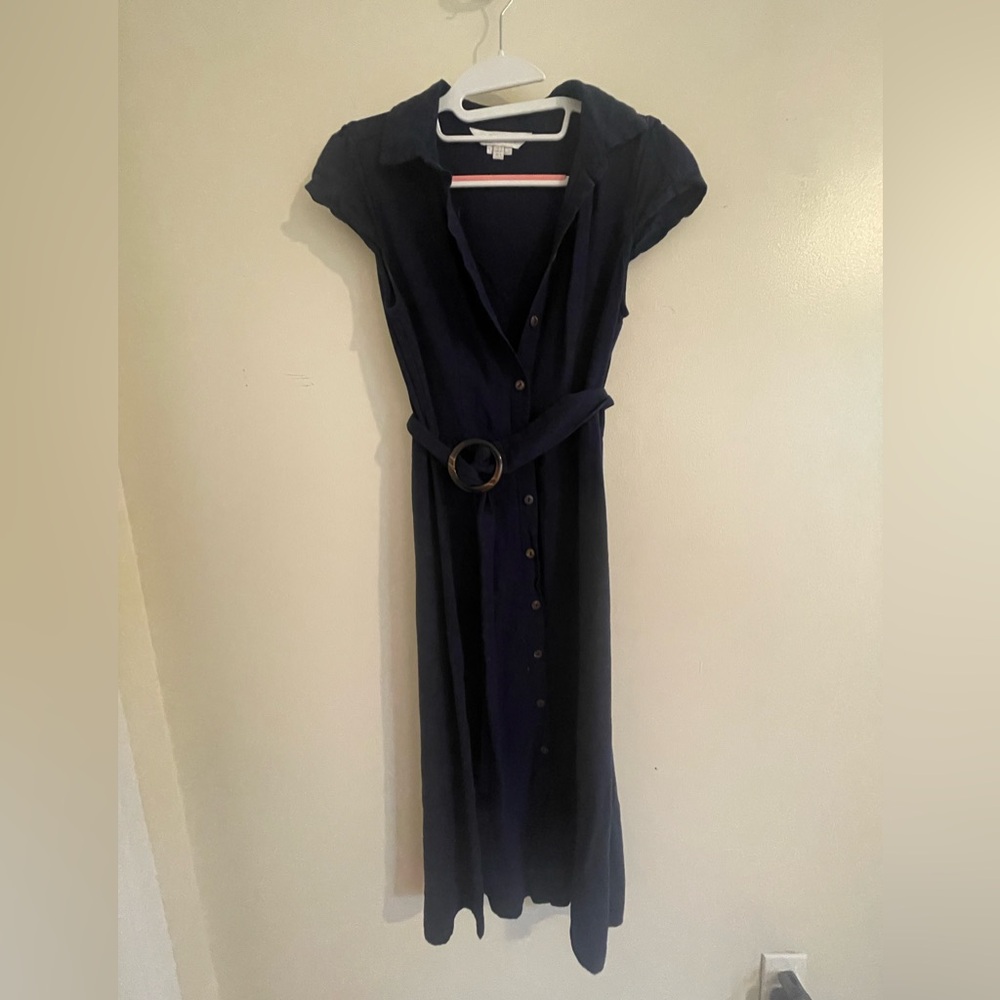 belted navy dress size 4